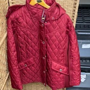 London Fog Quilted Red Puffer Jacket